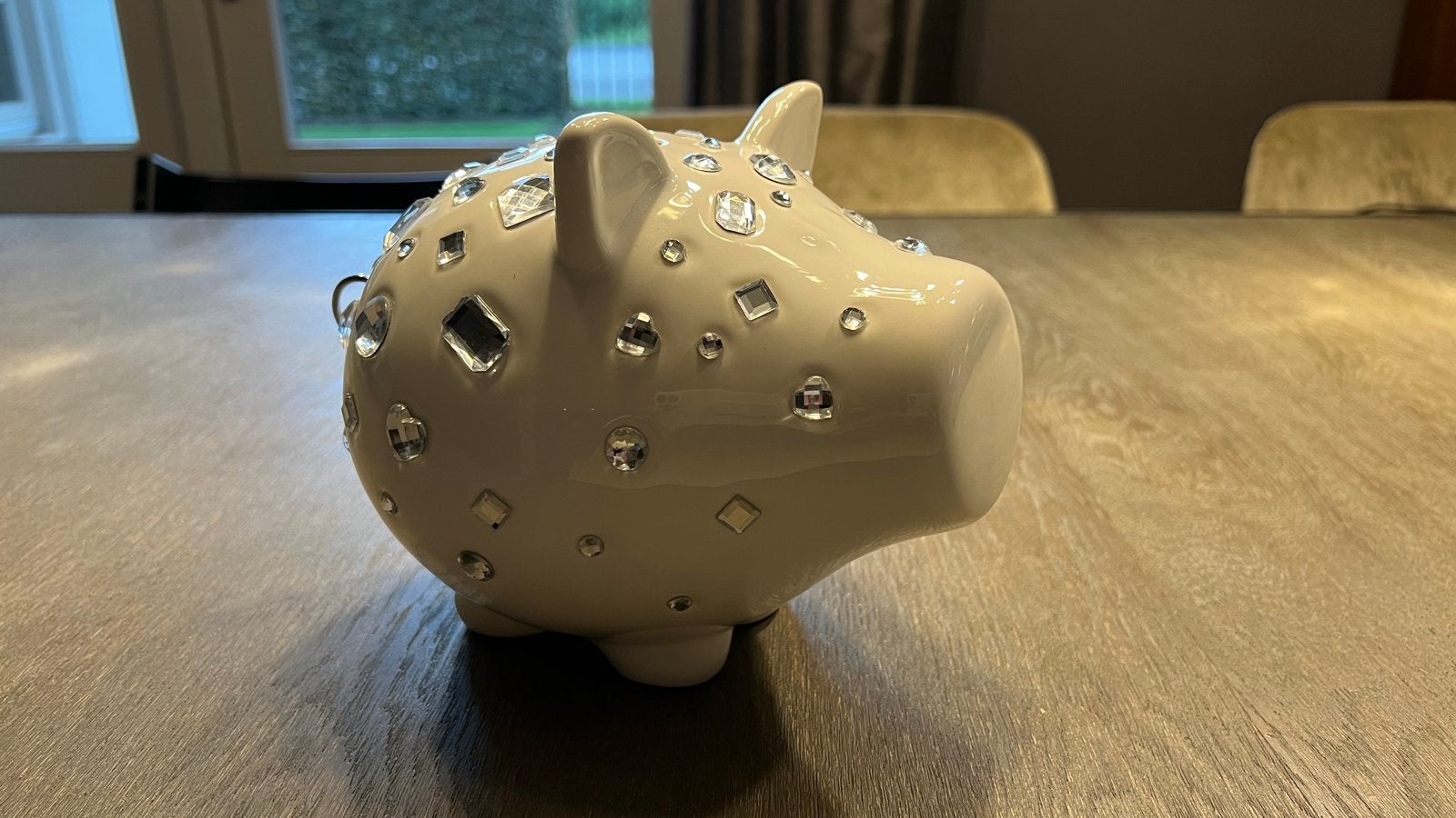 Salt & Pepper Spaarvarken met Glitters, Verzamelen, Ophalen of Verzenden, Zo goed als nieuw, Steen, Aardewerk of Keramiek, Dier