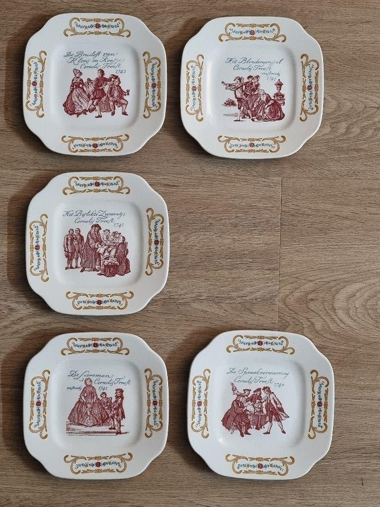 5 retro gebaksschaaltjes Boch Lovie, Ophalen of Verzenden, Huis en Inrichting