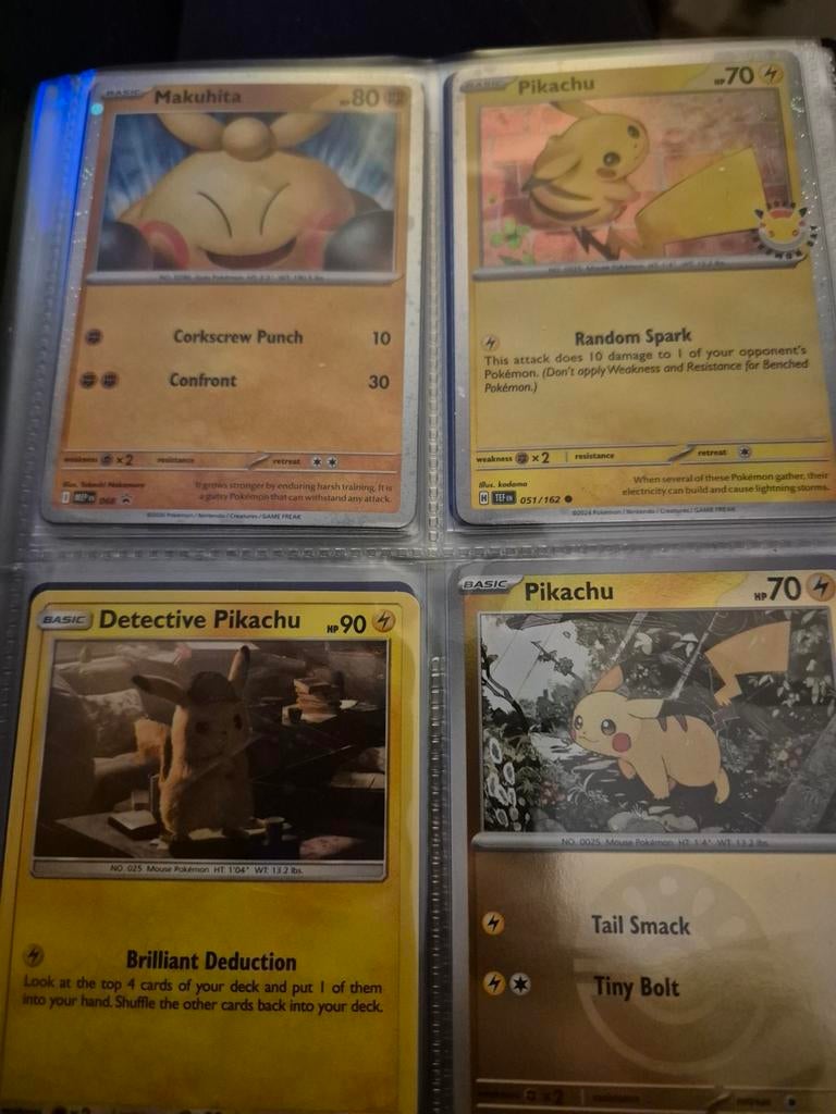 Pokémon Kaarten: Pikachu, Detective Pikachu,, Ophalen of Verzenden, Gebruikt, Meerdere kaarten