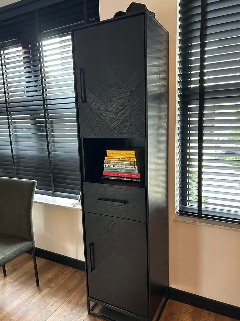 Kast visgraat zwart, Huis en Inrichting, Woonaccessoires | Kamerschermen, Ophalen, Zo goed als nieuw