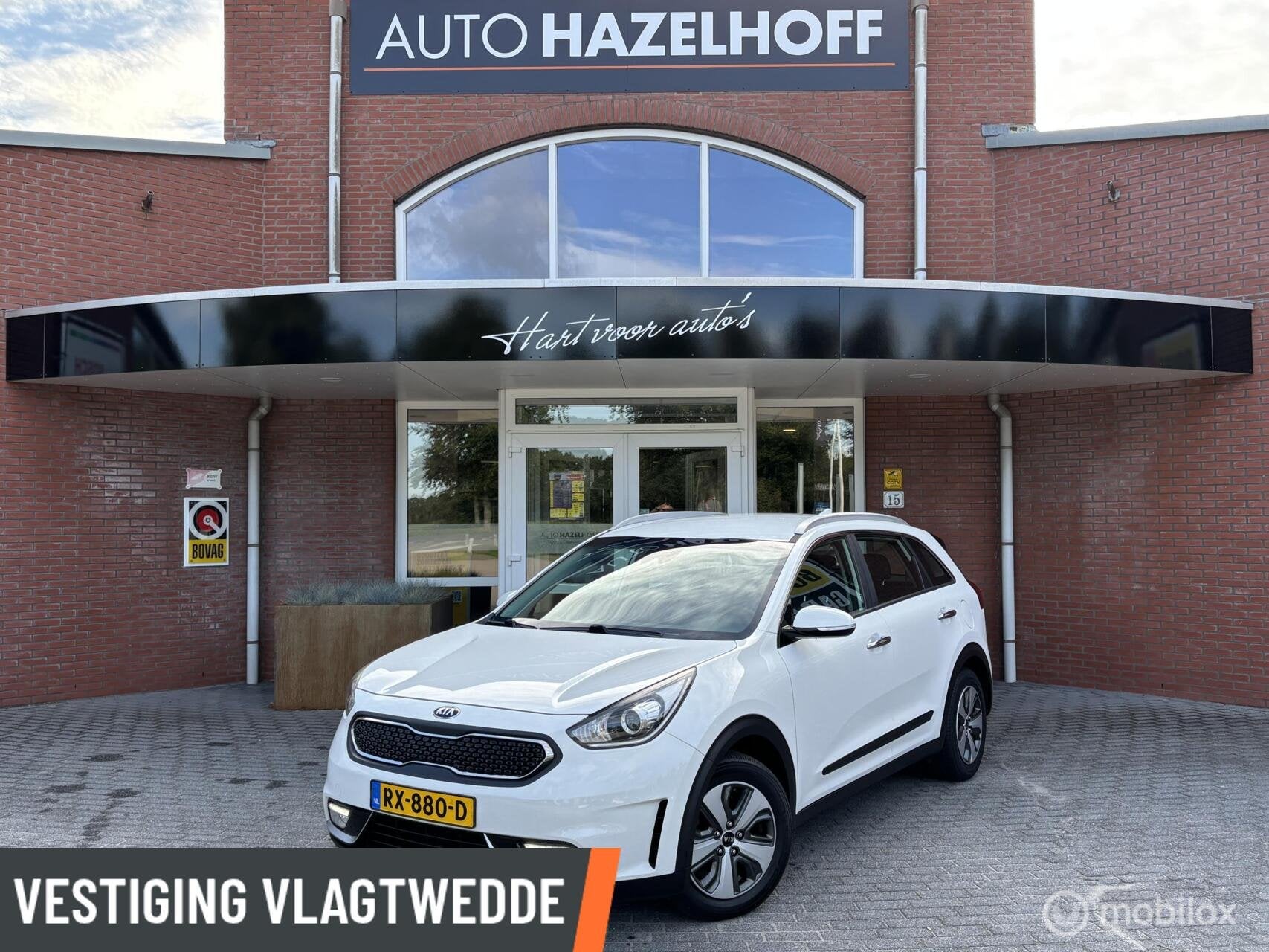 Kia Niro 1.6 GDi Hybrid DynamicLine | Camera | Clima | Apple, Auto's, Gebruikt, Leder en Stof, Wit, 26 km/l