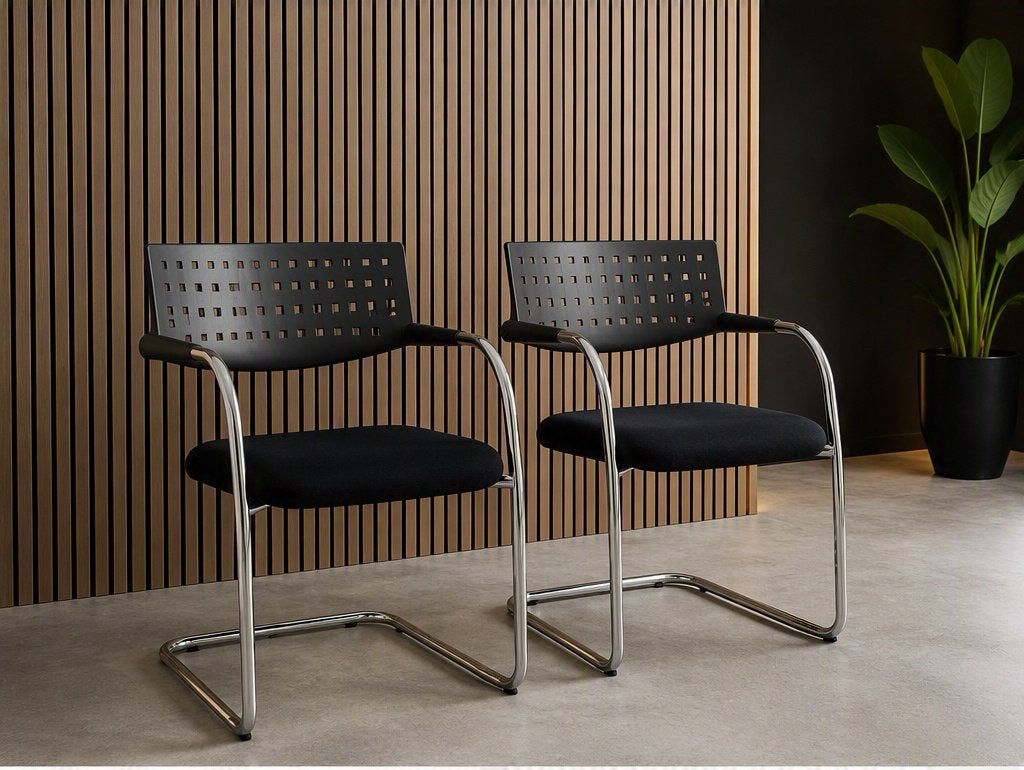 Vitra Visavis stoelen - Antonio Citterio - 2 stuks, Twee, Zwart, Ophalen of Verzenden, Zo goed als nieuw