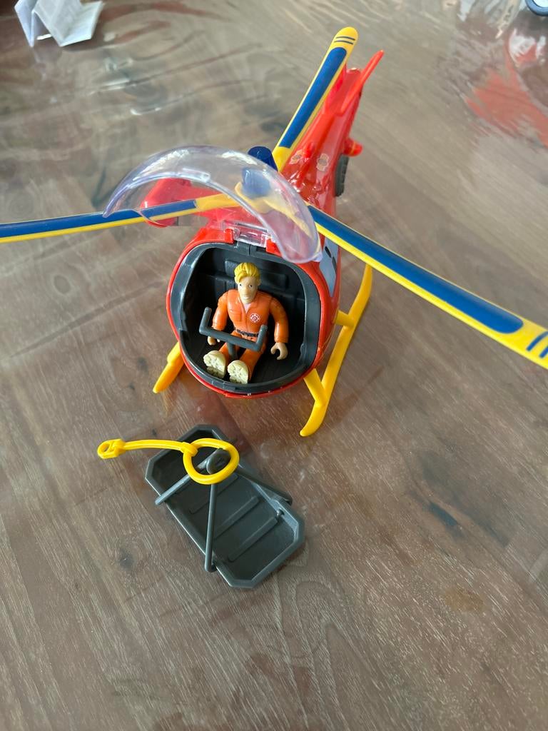 Brandweerman Sam Helikopter Wallaby 2 met figuur, Kinderen en Baby's, Speelgoed | Overig, Gebruikt, Jongen of Meisje, Ophalen of Verzenden