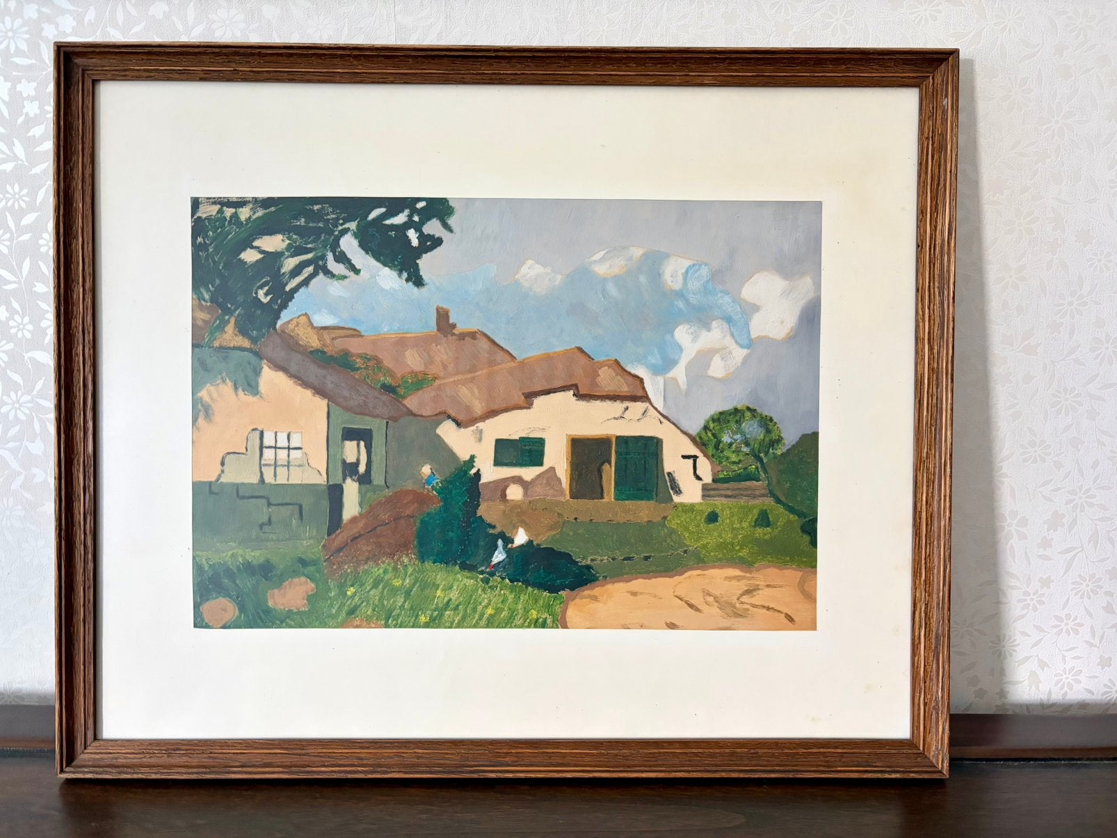 Schilderij op papier, Antiek en Kunst, Kunst | Schilderijen | Klassiek, Ophalen of Verzenden