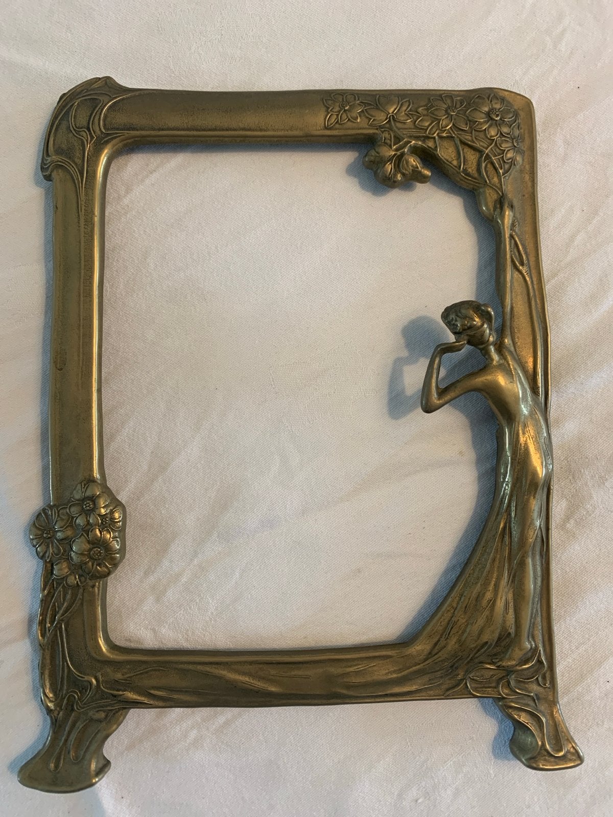 Jugendstil Spiegel Frame - Messing/Brons - Goede Staat, Ophalen of Verzenden
