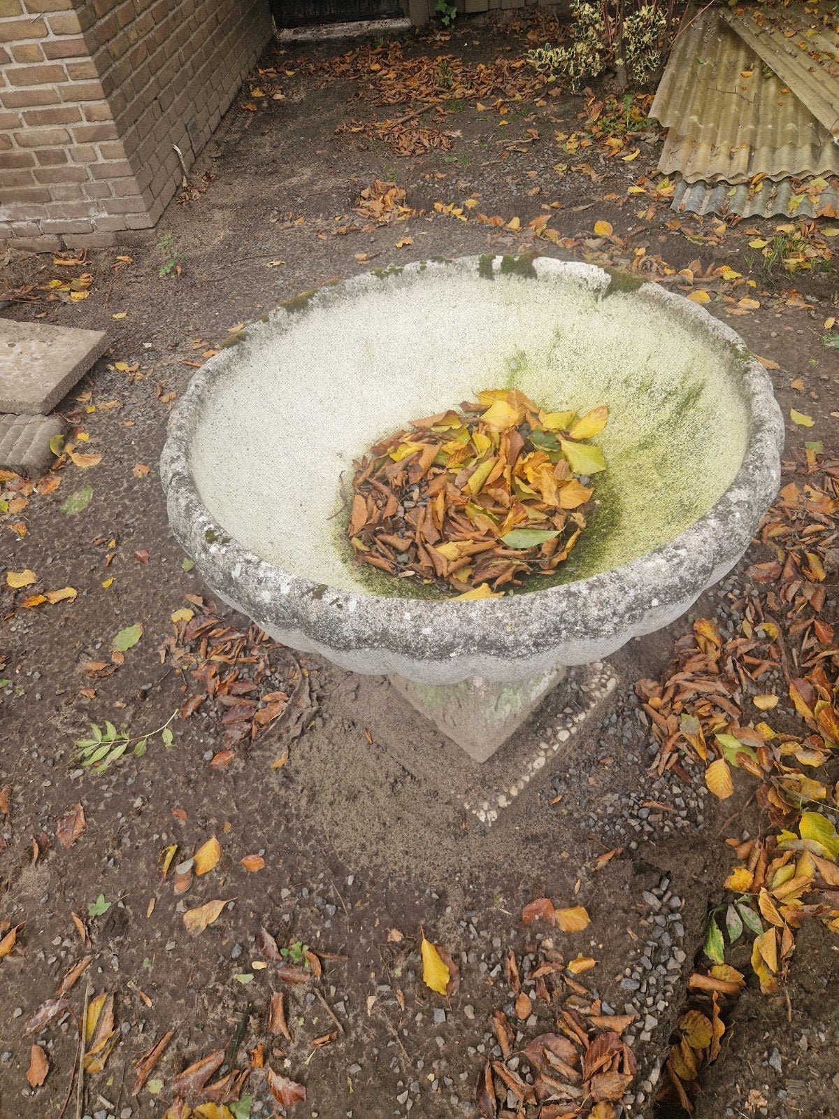 Betonnen vogelbad / plantenbak voor de tuin, Tuin en Terras, Ophalen, Gebruikt, Beton, Overige typen