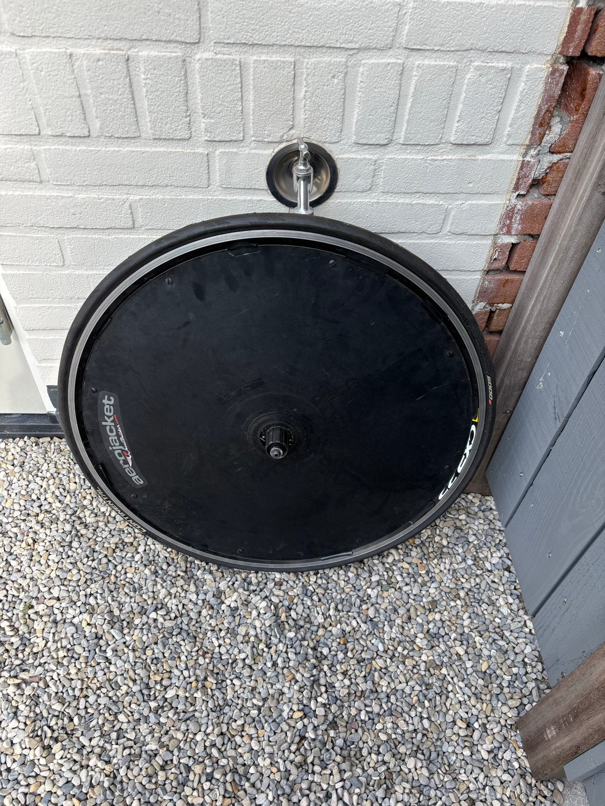 Mavic Dicht Achterwiel met Aero Cover voor Tijdrit/Triatlon, Ophalen, Gebruikt, Racefiets, Wiel