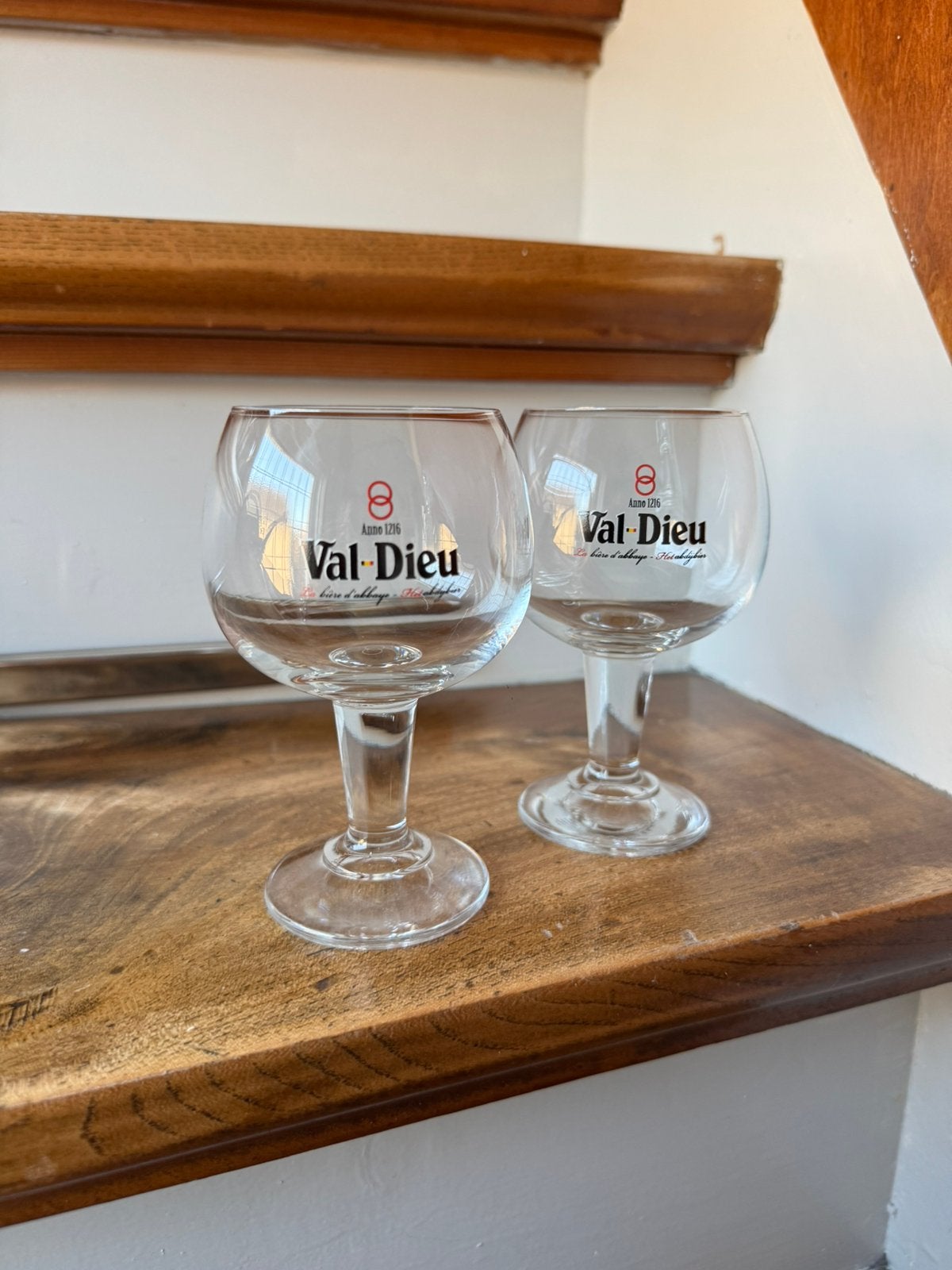 2x Val dieu bierglas, Ophalen of Verzenden, Zo goed als nieuw, Glas of Glazen, Overige merken