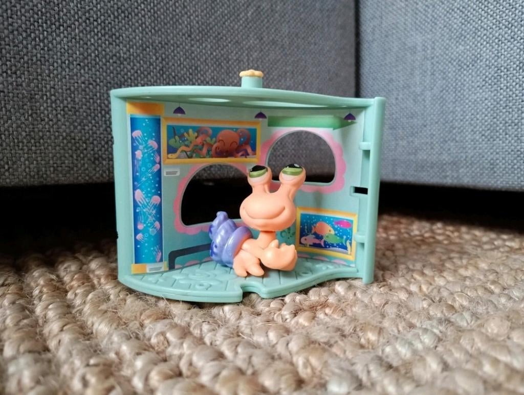 Lps oranje krab #352 met aquarium huisje, Ophalen of Verzenden, Zo goed als nieuw