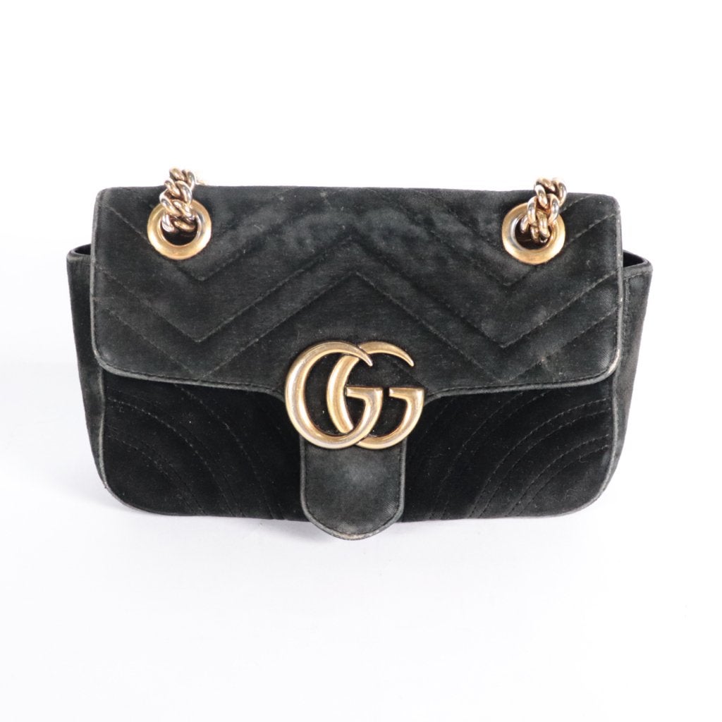 Gucci 445744 GG Marmont Mini Velvet Bag Black, Gucci, Gebruikt, Support@gucci.com, 30 Avenue Montaigne
75008 Paris