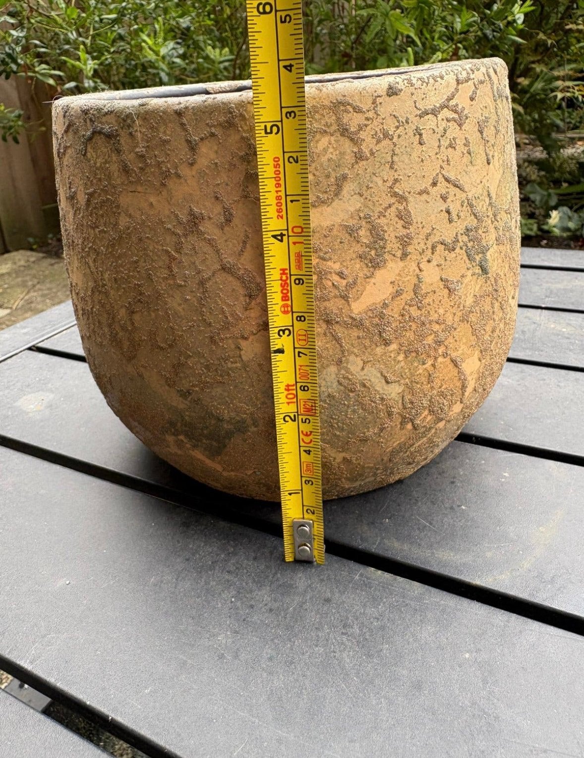 Bloempot Mica decorations, Tuin en Terras, Ophalen, Steen, Minder dan 30 cm, Rond