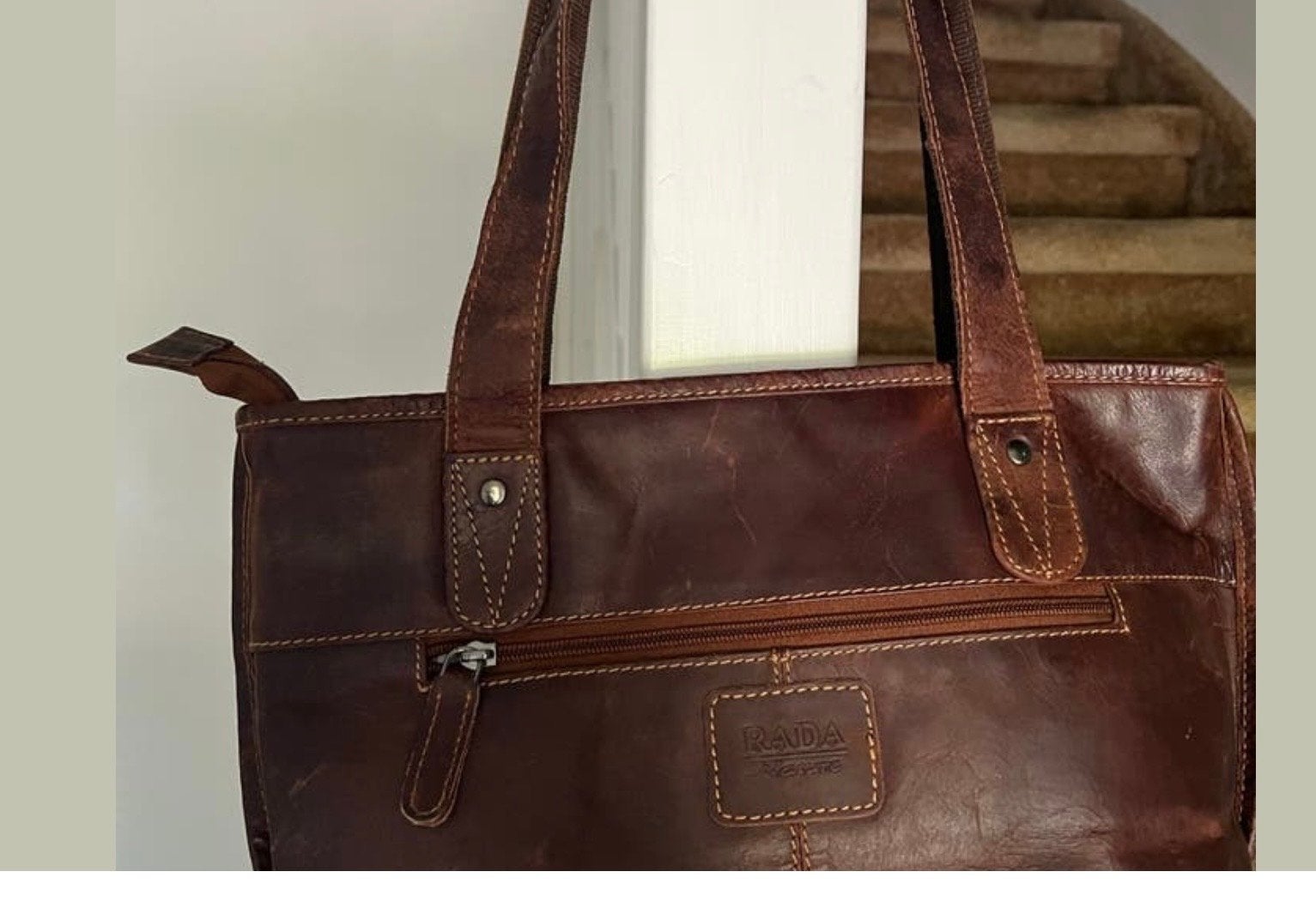 Rada Nature Leren Handtas - Bruin, Ophalen of Verzenden, Zo goed als nieuw, Bruin, Handtas