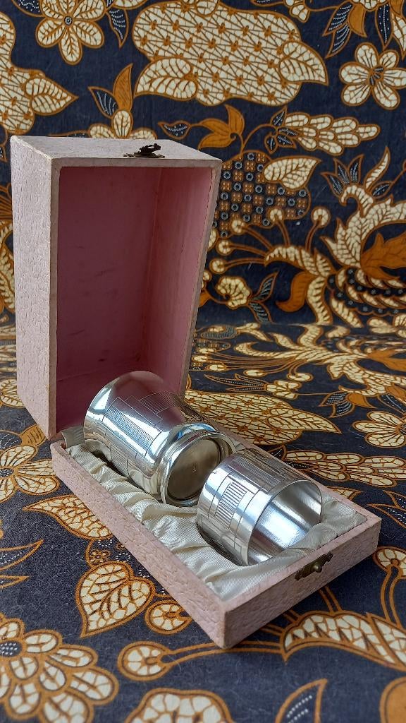 Originele Art Deco doopbeker en servetring uit Frankrijk., Ophalen of Verzenden