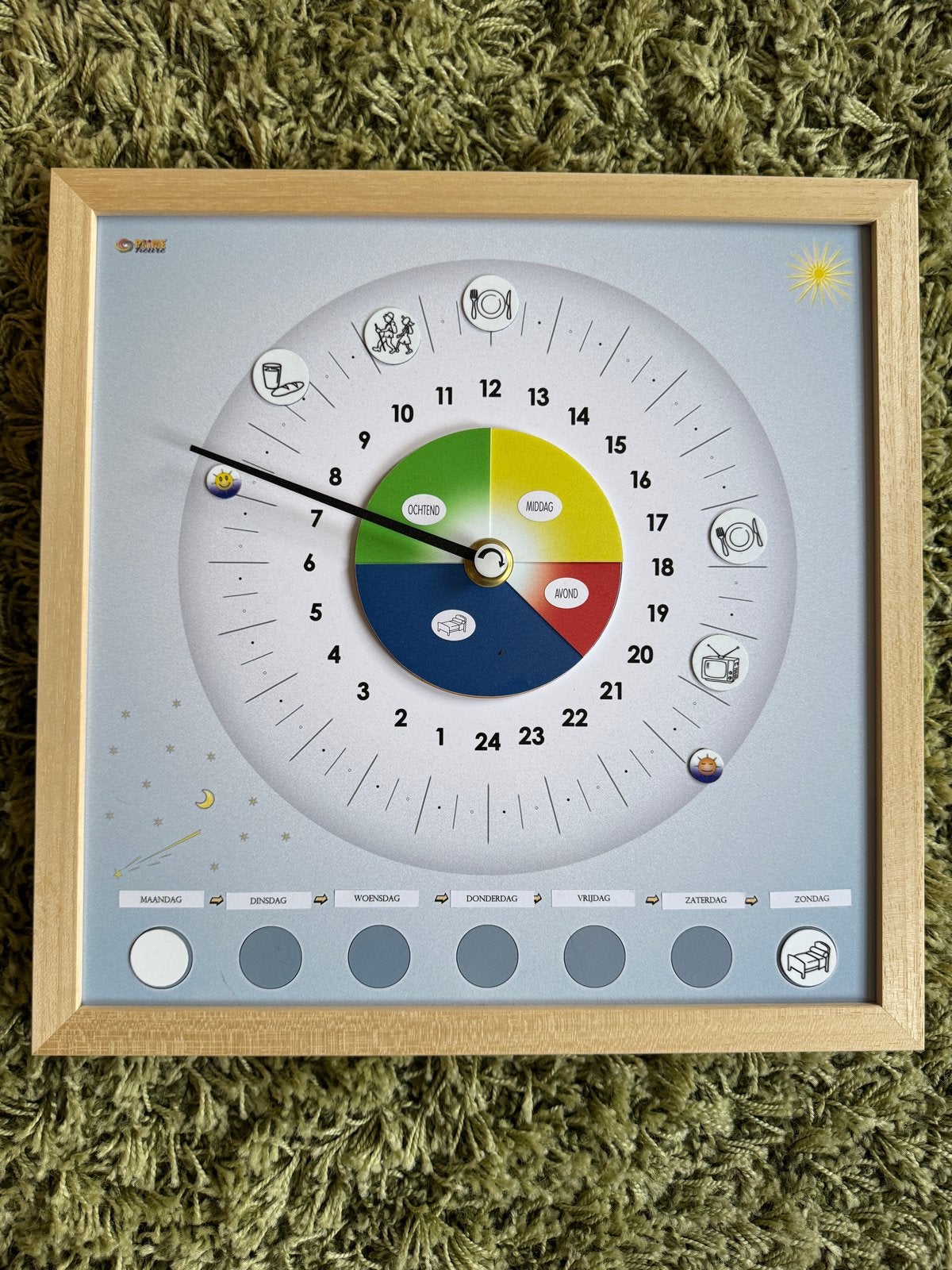 Dagritmeklok voor mensen met dementie - Visuele planning, Verzenden, Analoog, Werkt op batterijen, Modern