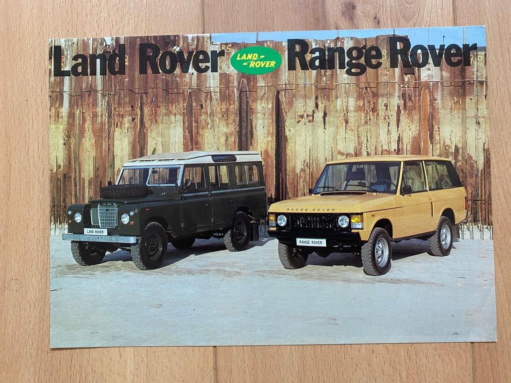 Range Rover en Land Rover - Folder - Brochure, Gelezen, BL Nederland, Ophalen of Verzenden, Overige merken