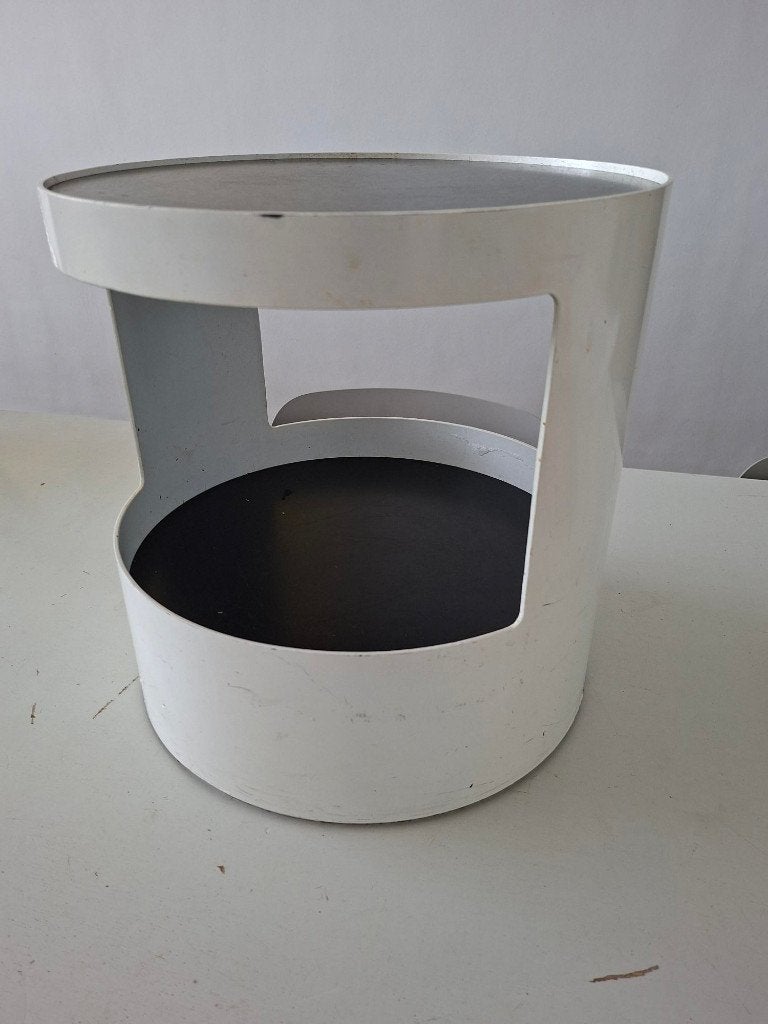 Vintage bijzettafel / lectuurbak space age design jaren 70, Huis en Inrichting, Woonaccessoires | Krantenbakken en Lectuurbakken