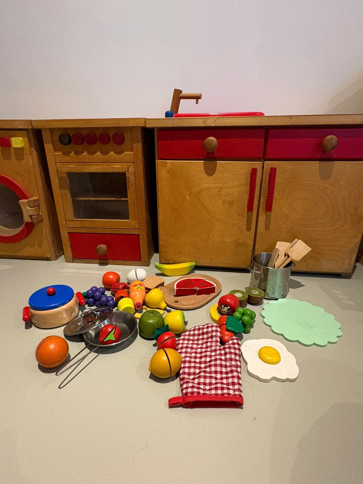 Houten speelkeuken met accessoires, Ophalen, Gebruikt