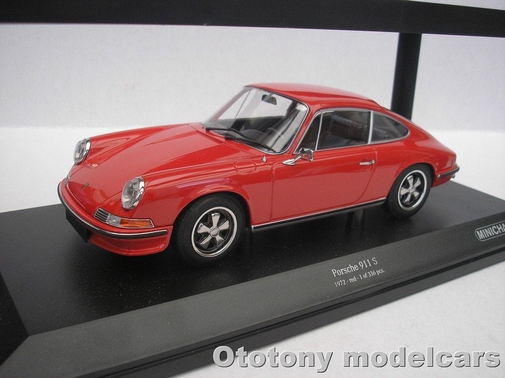 Porsche 911 S 1972 Rood 1/18 Minichamps, Ophalen of Verzenden, Nieuw, Auto, MiniChamps