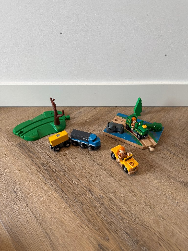Heel goed grote Brio safari trein set locomotief jeep 33721, Kinderen en Baby's, Speelgoed | Houten speelgoed, Ophalen of Verzenden
