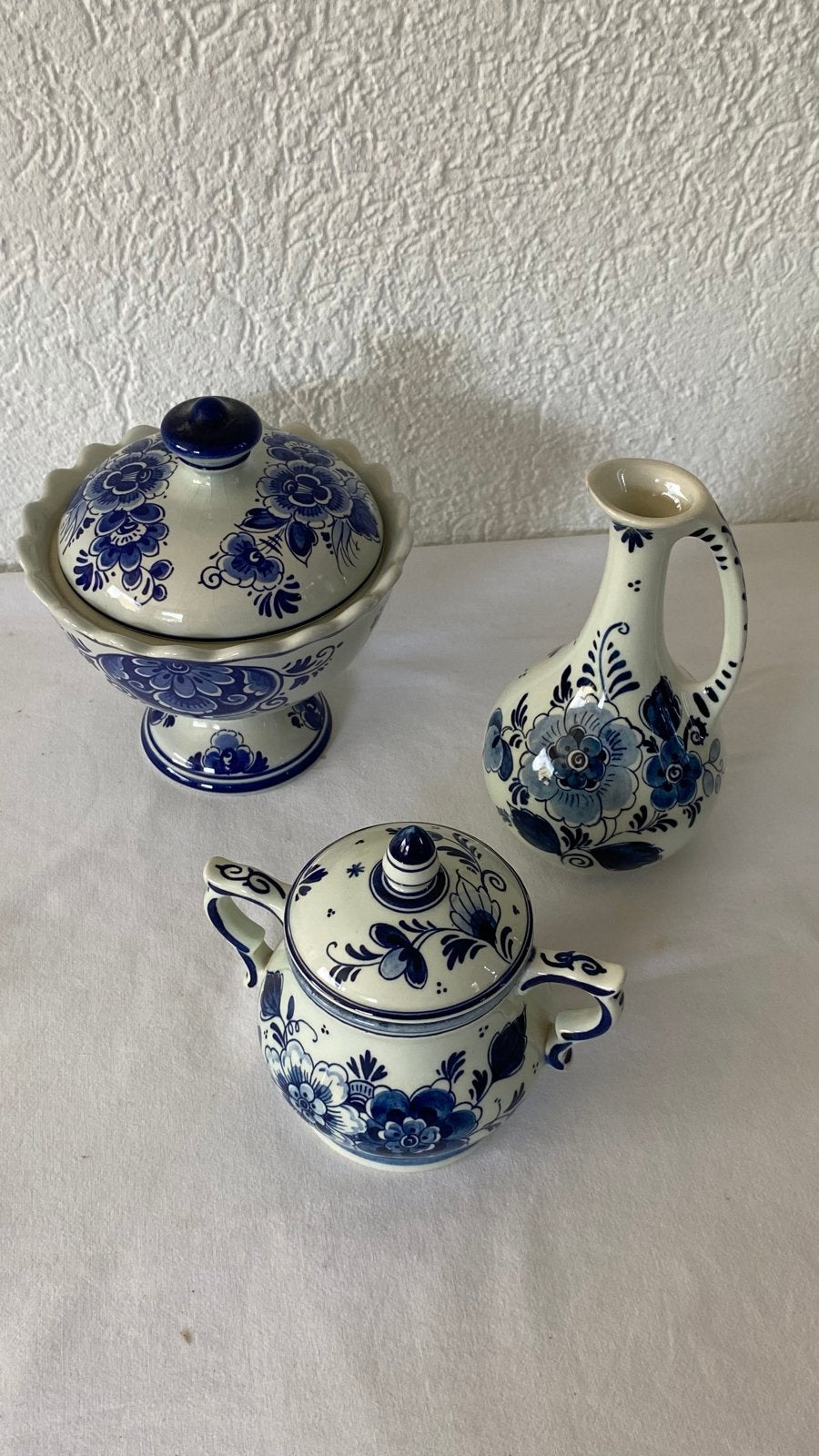 Delfts Blauw Servies Set - Suikerpot, Melkkan, Bonbonnière, Ophalen of Verzenden