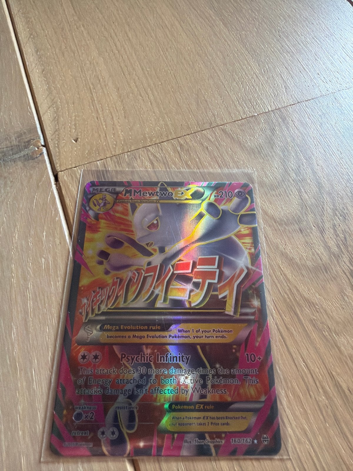 Pokémon Kaart: Mega Mewtwo EX (Foil) - Zeldzaam!, Ophalen, Zo goed als nieuw, Losse kaart, Foil