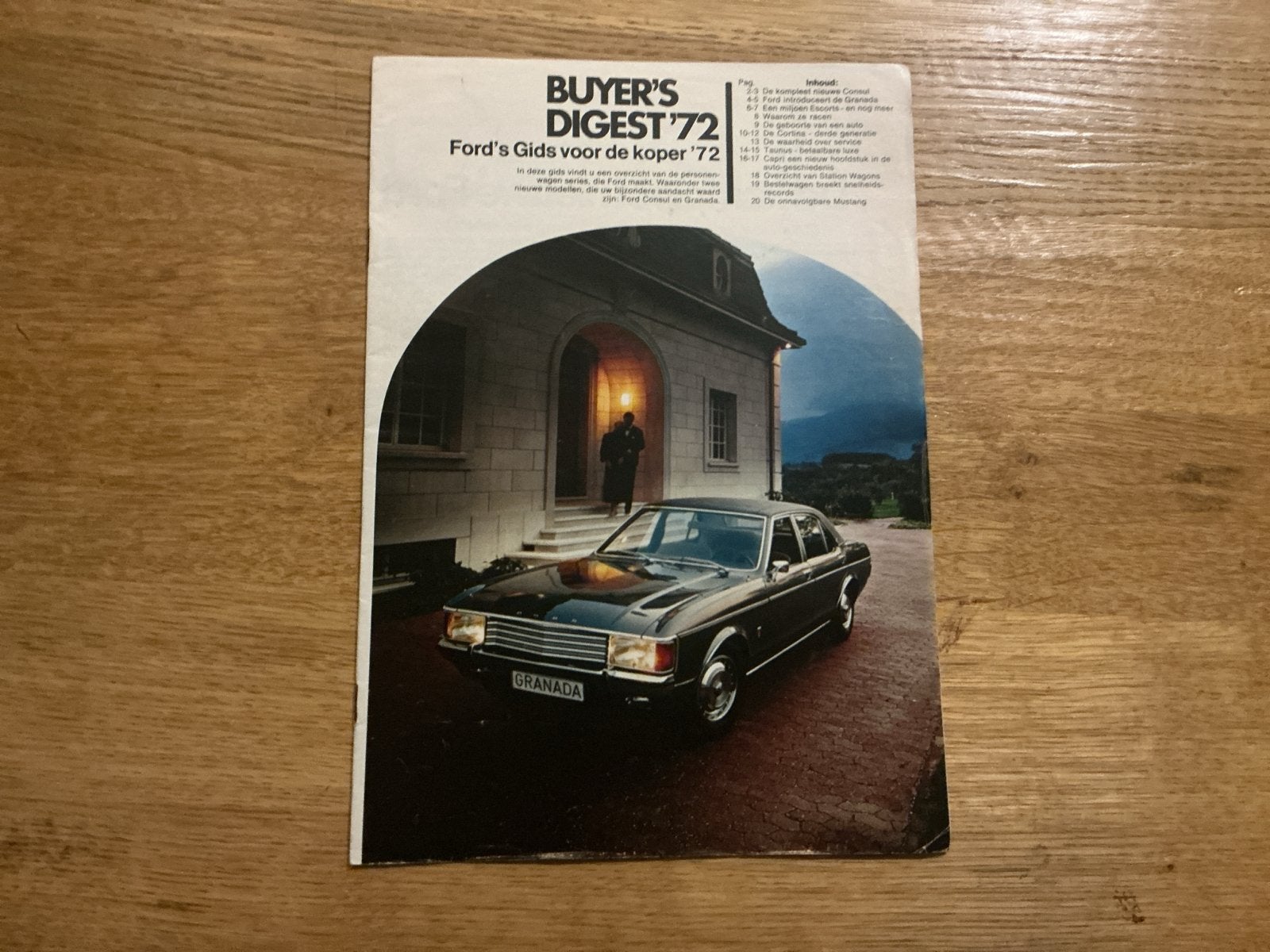 Ford Buyer's Digest '72 - Granada, Cortina, Mustang, Ophalen of Verzenden, Gelezen, Ford