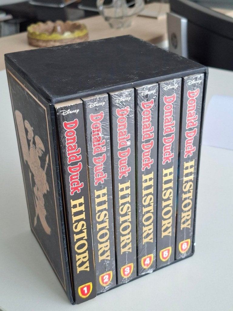 Donald Duck pockets history 1t/m6 in box nieuw, Boeken, Complete serie of reeks, Ophalen of Verzenden, Zo goed als nieuw