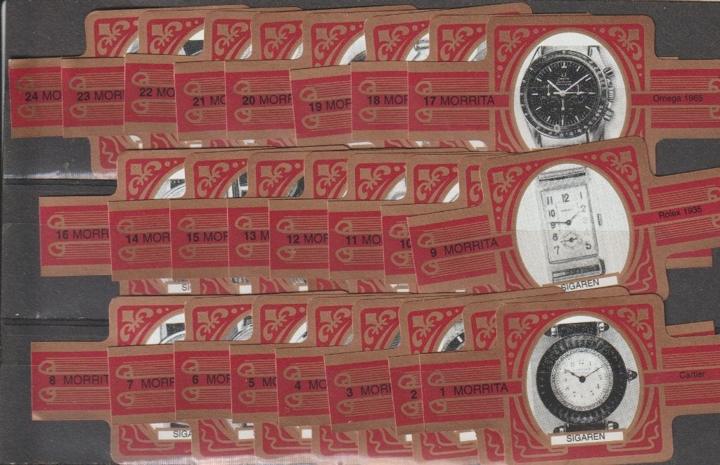 reeks 611  klokken   1-24 sigarenbanden, Ophalen of Verzenden, Zo goed als nieuw, Sigarenbandjes