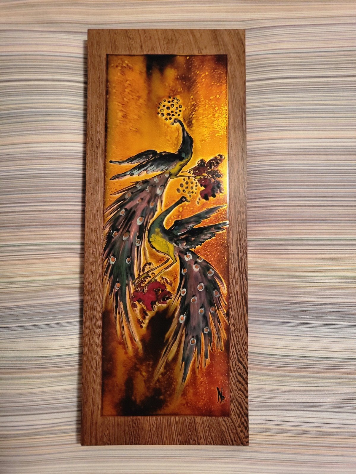 Vintage paneel, kunstwerk Nella Damsma
Een origineel kun, Ophalen, 20 cm, Hout, Zo goed als nieuw