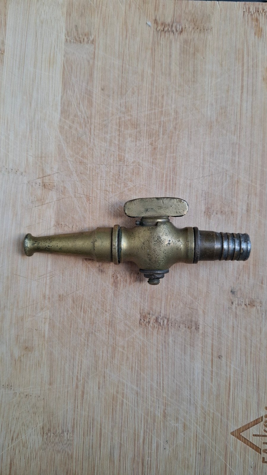 Antieke messing brandspuitmond / Vintage koperen straalpijp, Ophalen of Verzenden