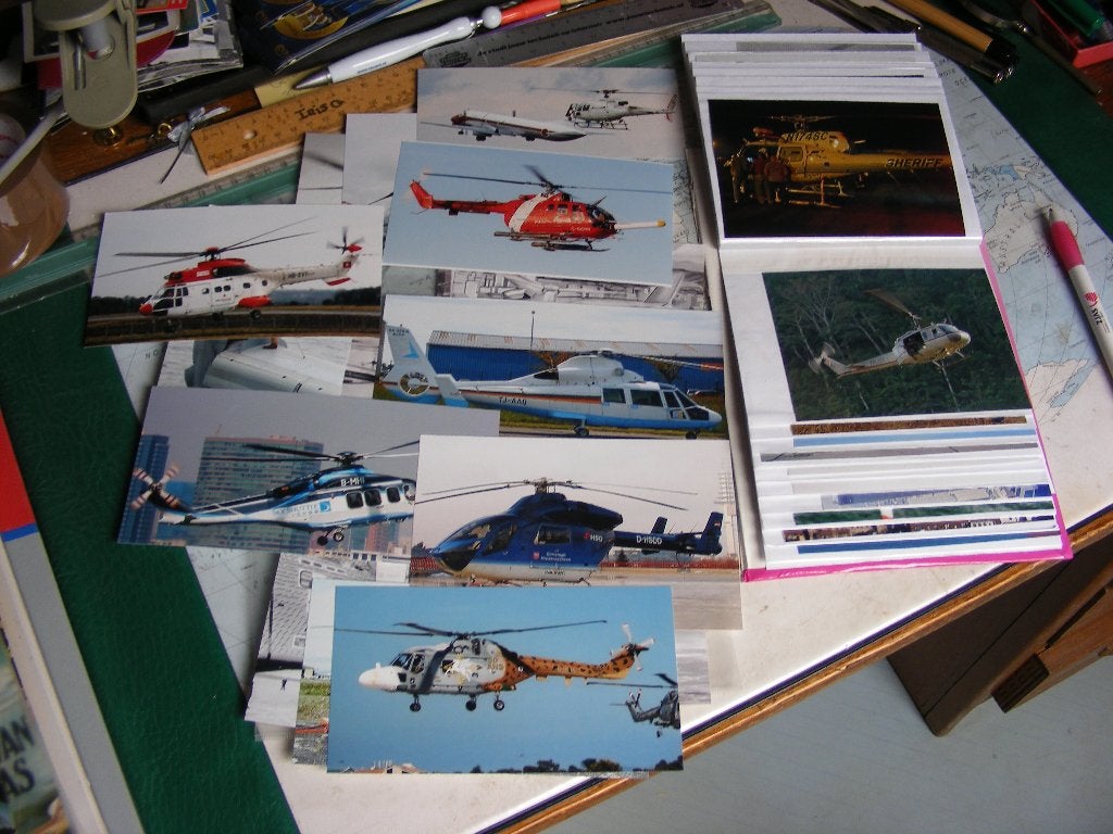 89 Helicopters herdruk foto's 10 x 14 cm  Oud en hele, Verzenden, Zo goed als nieuw, Kaart, Foto of Prent