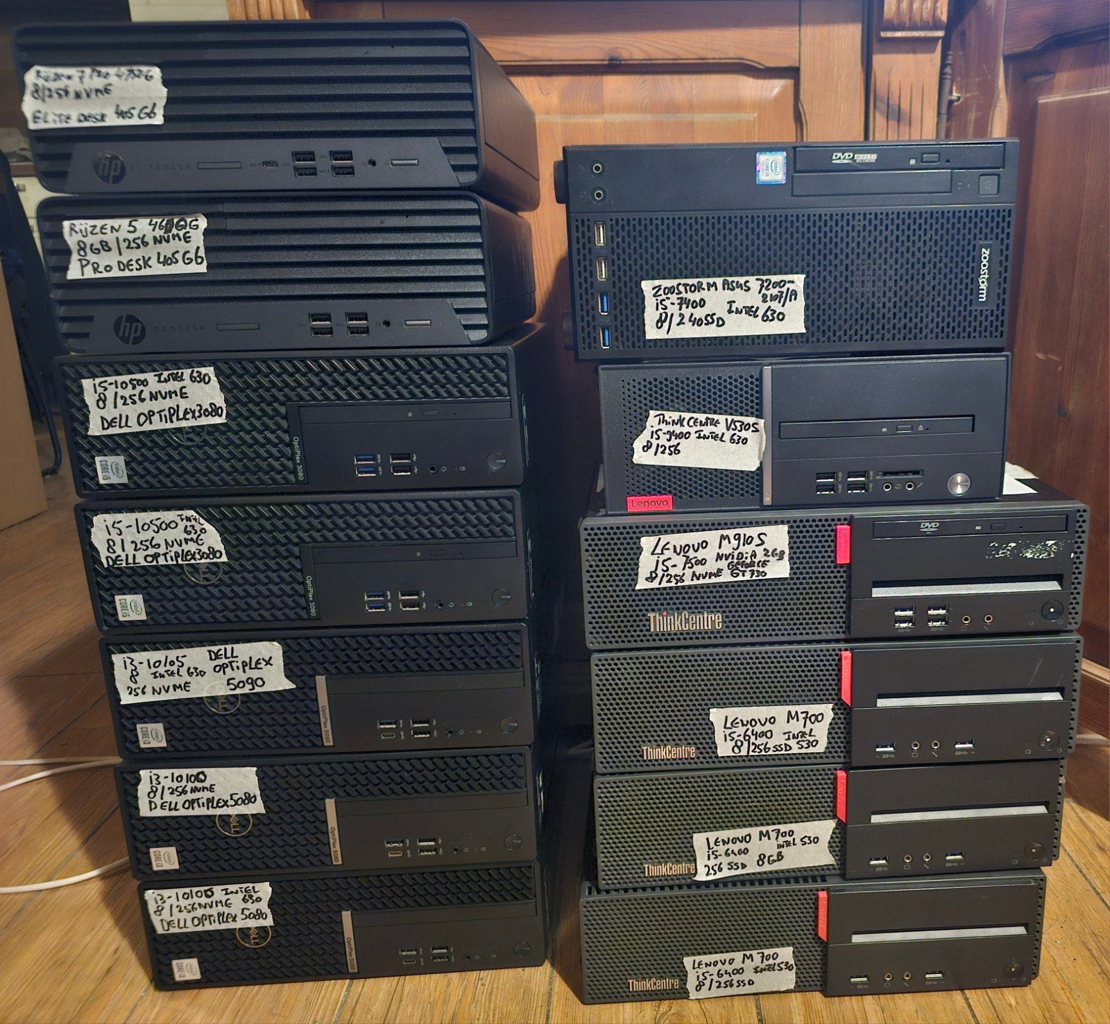 Desktop pc's Dell Hp i3-i5 10500 Ryzen 5-7 7500 9400, Ophalen of Verzenden, 3 tot 4 Ghz, SSD