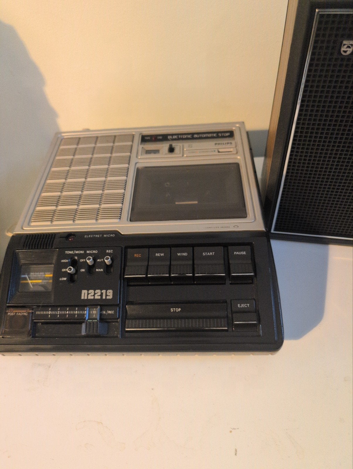 Vintage Philips N2219 Cassette Recorder - Werkt Goed, Ophalen of Verzenden