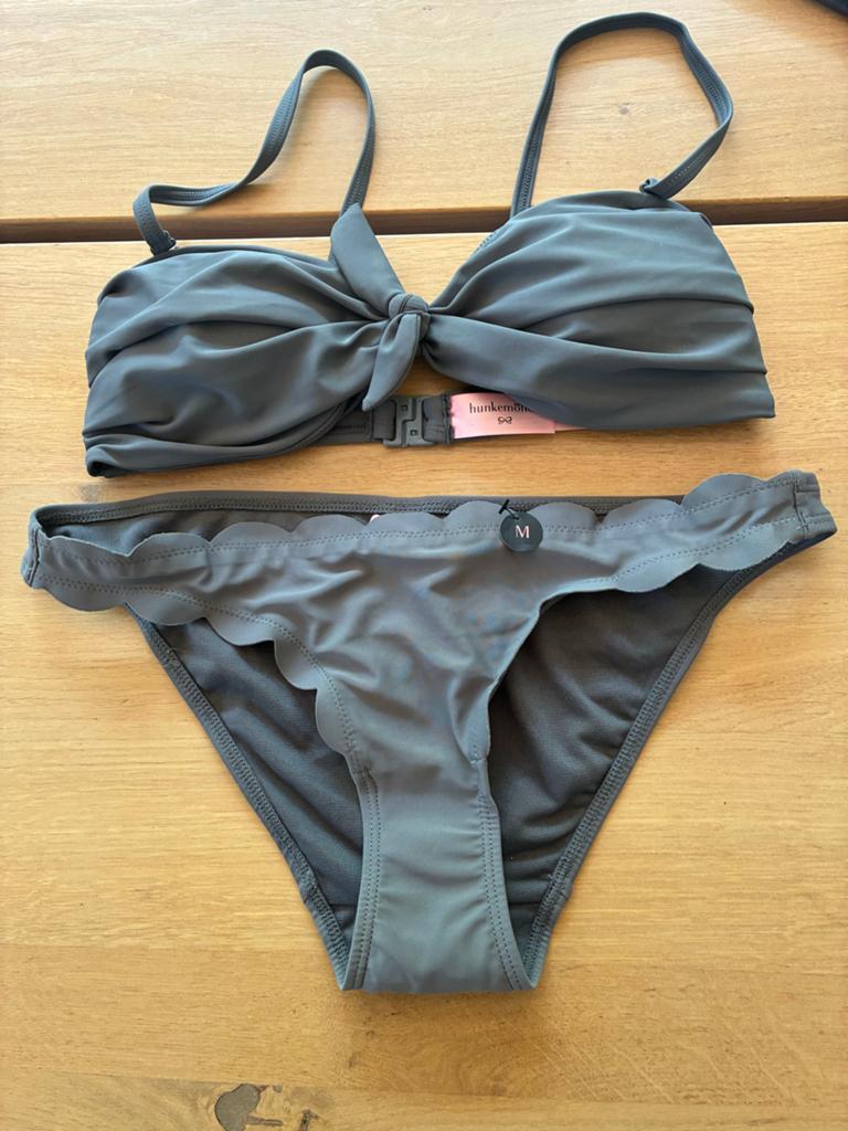 Nieuwe Hunkemöller Bikini 80BC/M Groen Beige Strapless, Ophalen of Verzenden, Nieuw, Groen, Bikini