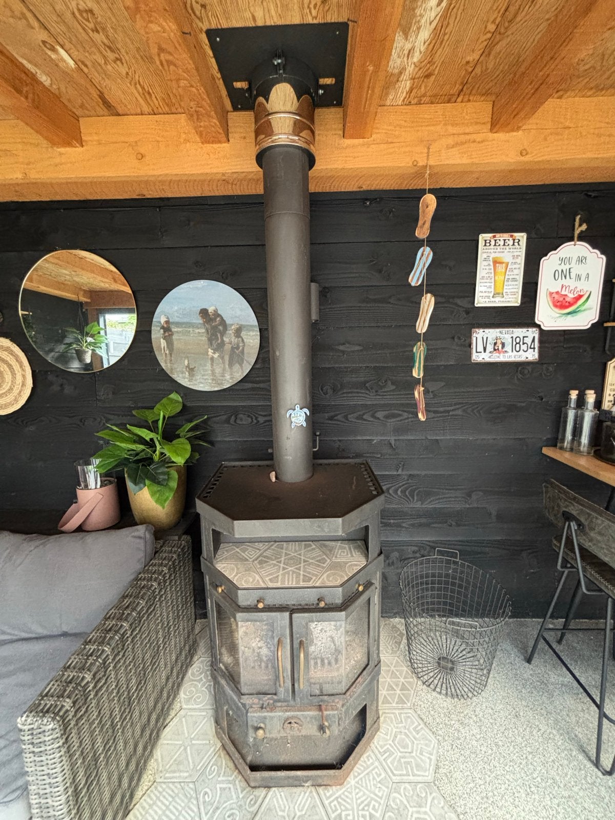 Robuuste Houtkachel met Rookkanaal - Perfect voor Buiten, Ophalen, Gebruikt, Houtkachel, Vrijstaand