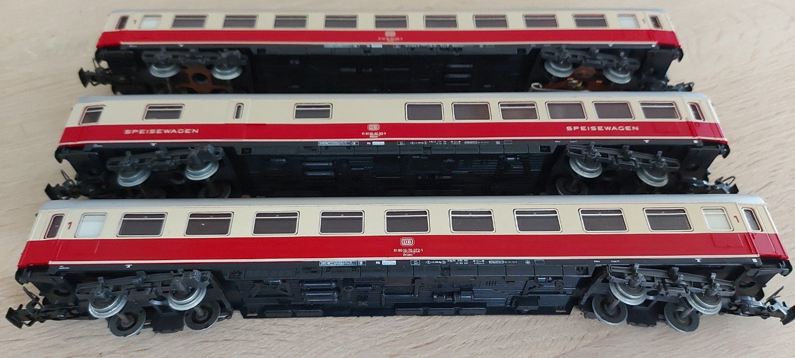 Märklin DB TEE 2x 1 ste kl, 1x rest.rtg. 2x4095+4097, Hobby en Vrije tijd, Modeltreinen | H0, Wisselstroom, Wagon, Ophalen of Verzenden