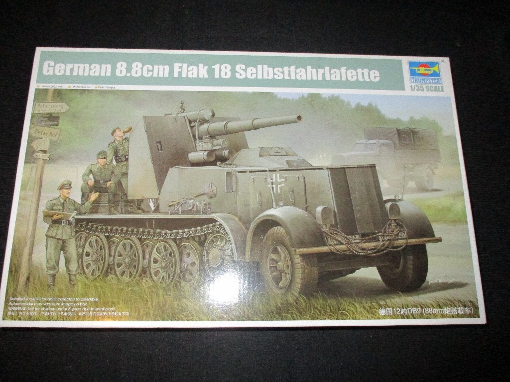 D-219,TRUMPETER 1-35,NO,01585,German 8.8cm Flak 18 Selbstfah, Overige merken, 1:32 tot 1:50, Overige typen, Nieuw