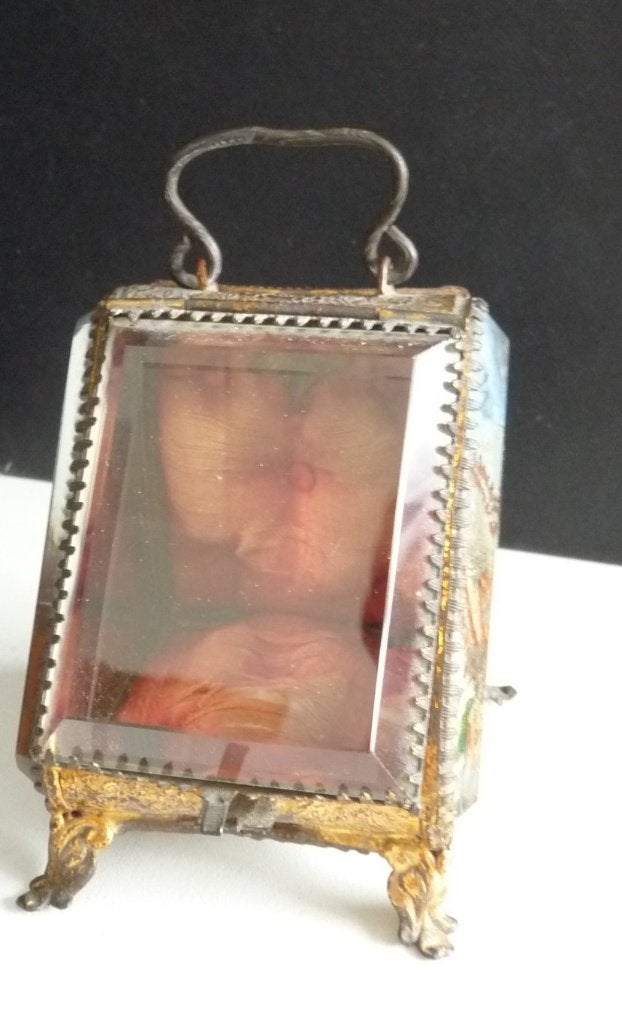 ANTIEKE SIERADEN VITRINE KASTJE VAN 1900 PARIJS, Verzenden