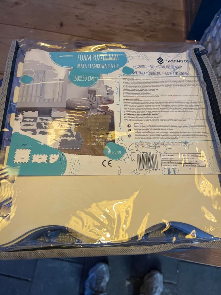 Springos Foam Puzzle Mat 150x150 cm - Nieuw, Dieren en Toebehoren, Minder dan 60 cm, Kooi, 110 cm of meer, Ophalen of Verzenden