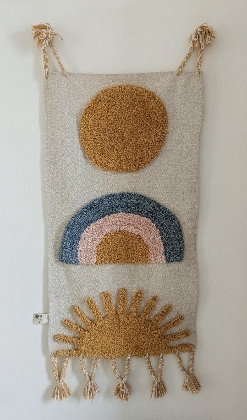 Vrolijk wandkleed kinderkamer 40x75cm Katoen, Kinderen en Baby's, Ophalen of Verzenden, Zo goed als nieuw, Wanddecoratie