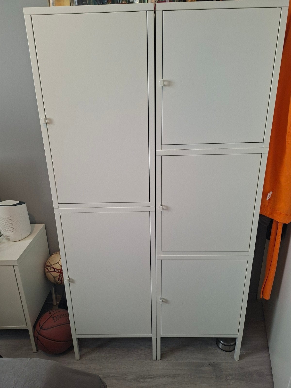 Twee witte lockers, 167x45x45 cm, alleen samen verkocht, Ophalen, Gebruikt, Modern