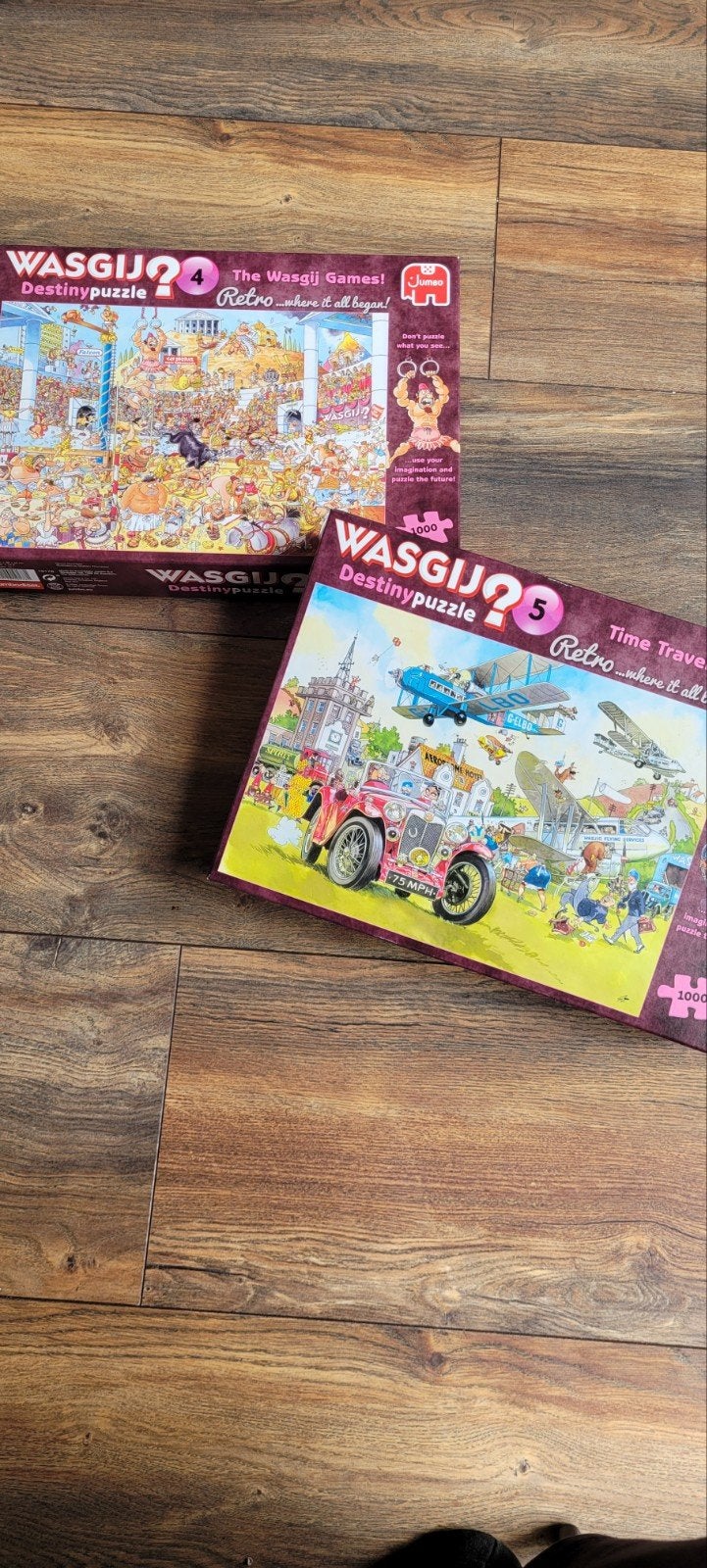2 Wasgij puzzels., Ophalen of Verzenden, 500 t/m 1500 stukjes, Zo goed als nieuw