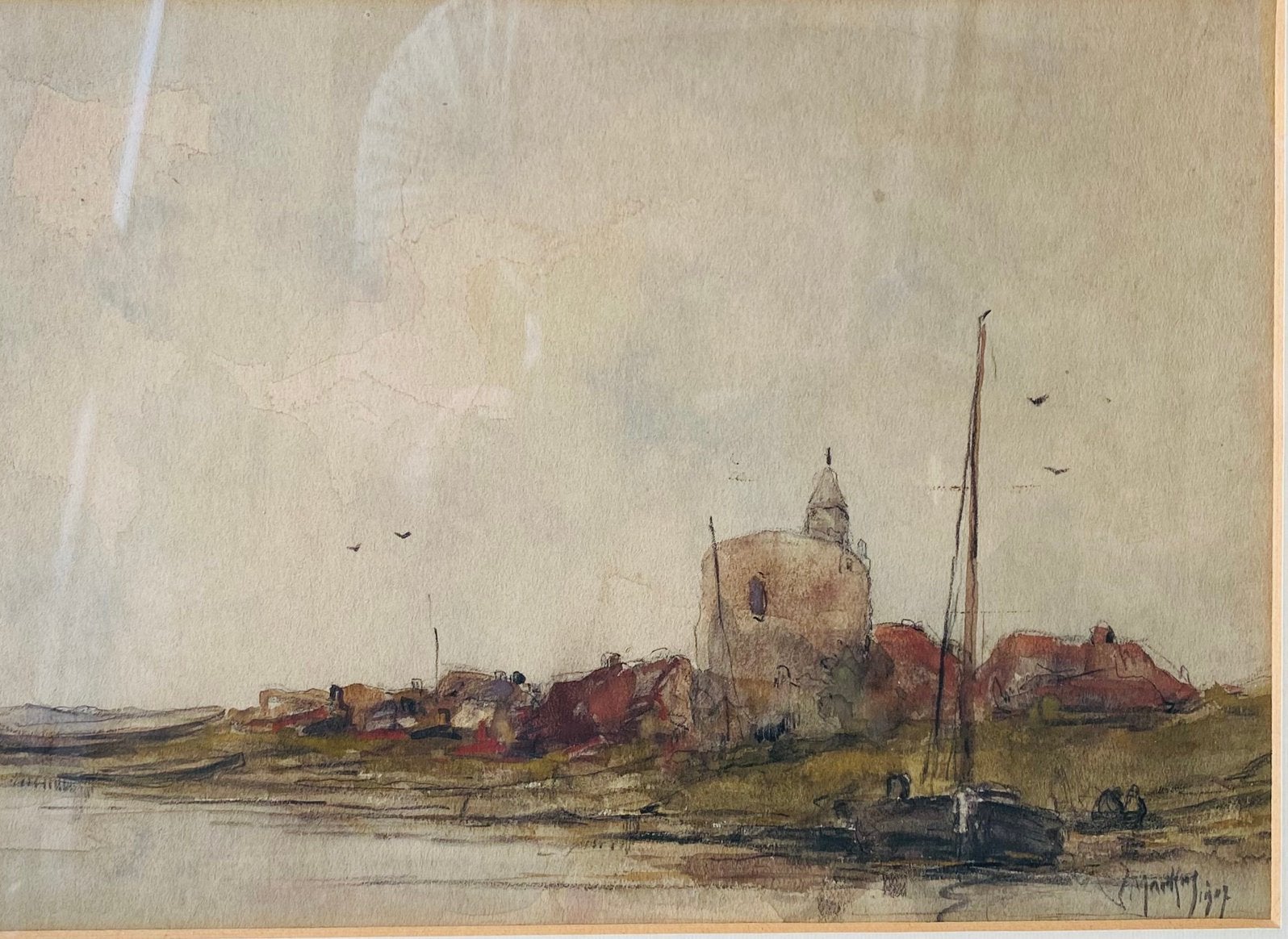 Antoon Markus 1870-1955 tekening, Ophalen of Verzenden, Zo goed als nieuw, Kaart, Foto of Prent