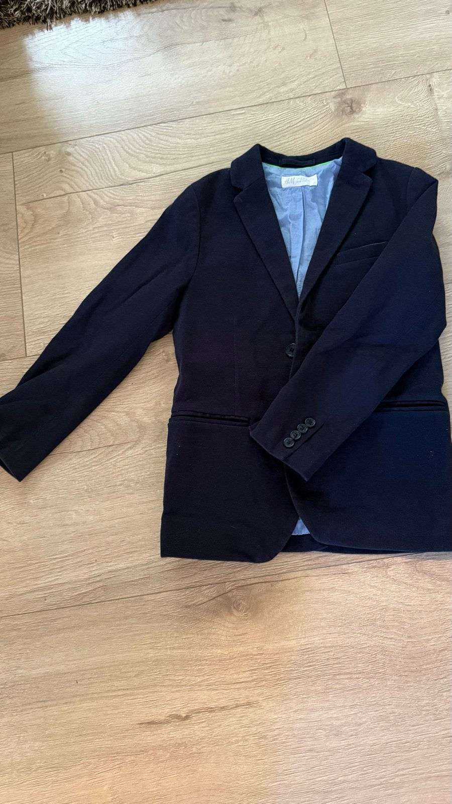 H&M Blazer /colbertje 128 - Donkerblauw, Ophalen of Verzenden, Zo goed als nieuw, Jongen, Jas