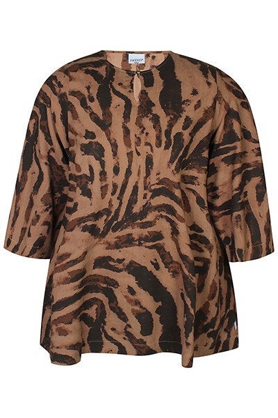 Bruin A-lijn tuniek Maxie van Zhenzi Maat 50/52 L, Z, Zhenzi, Blouse of Tuniek, Nieuw