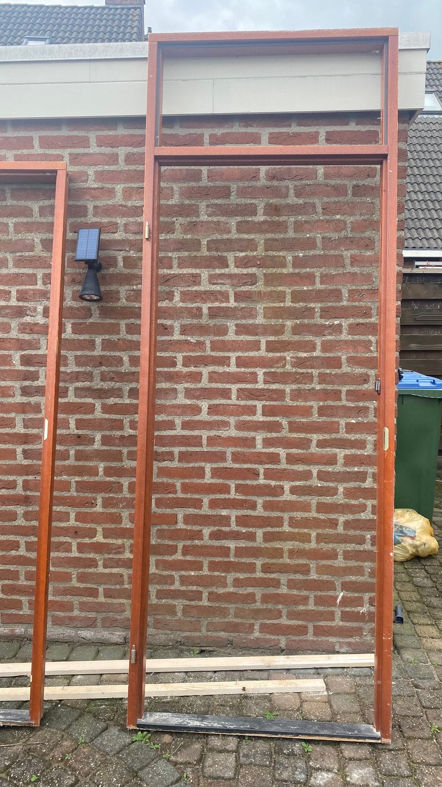 Mooie hardhouten binnenkozijnen met deuren, Doe-het-zelf en Verbouw, Deurkozijn, Zo goed als nieuw, 150 tot 225 cm, Hout