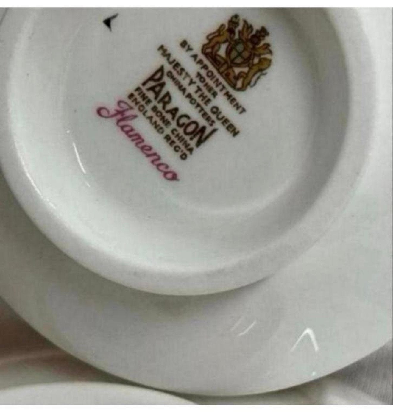 Paragon Bone China "Flamenco" Thee Kop, Schotel & Bord setje, Ophalen of Verzenden