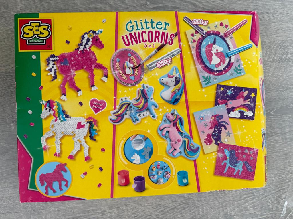 SES Glitter Unicorns Knutselset - Gratis, Hobby en Vrije tijd, Ophalen, Fantasie, Gebruikt, Meerkleurig