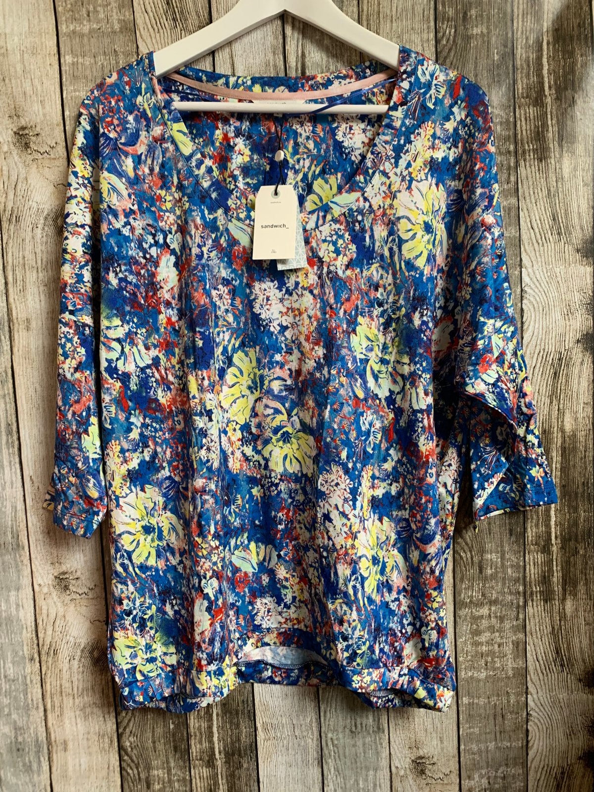 Sandwich leuk mooi nieuw blauw shirt/tuniek (Maat L), Verzenden, Nieuw, Maat 42/44 (L), Blauw