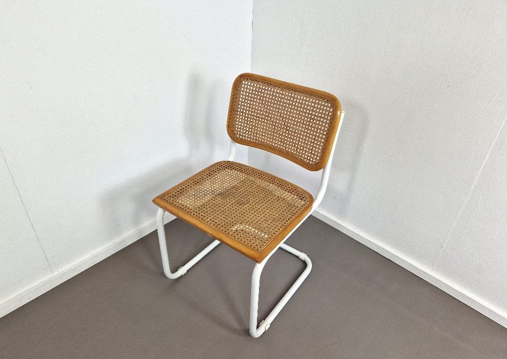 Cesca Stoel | Marcel Breuer | Wit, Ophalen, Gebruikt, -, Marcel Breuer, Cesca, Bauhaus, Italy, rotan, eetkamerstoel